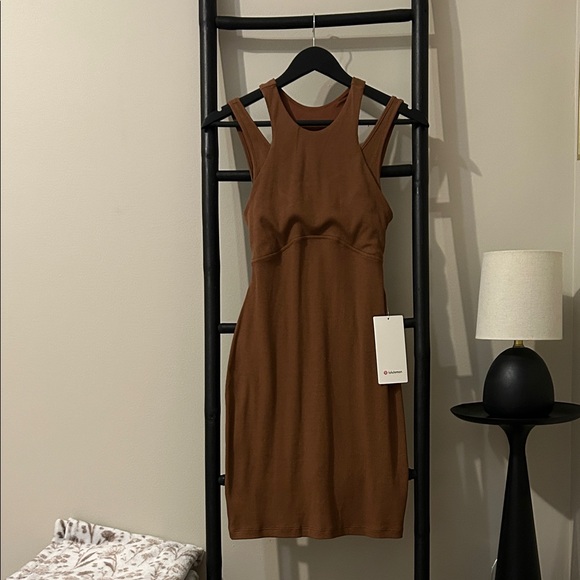 lululemon athletica Dresses & Skirts - Lululemon Ribbed Cotton Modal Cut-Out Dress
